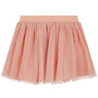 Girls Beige & Pink Tulle Skirt Set, 1, hi-res